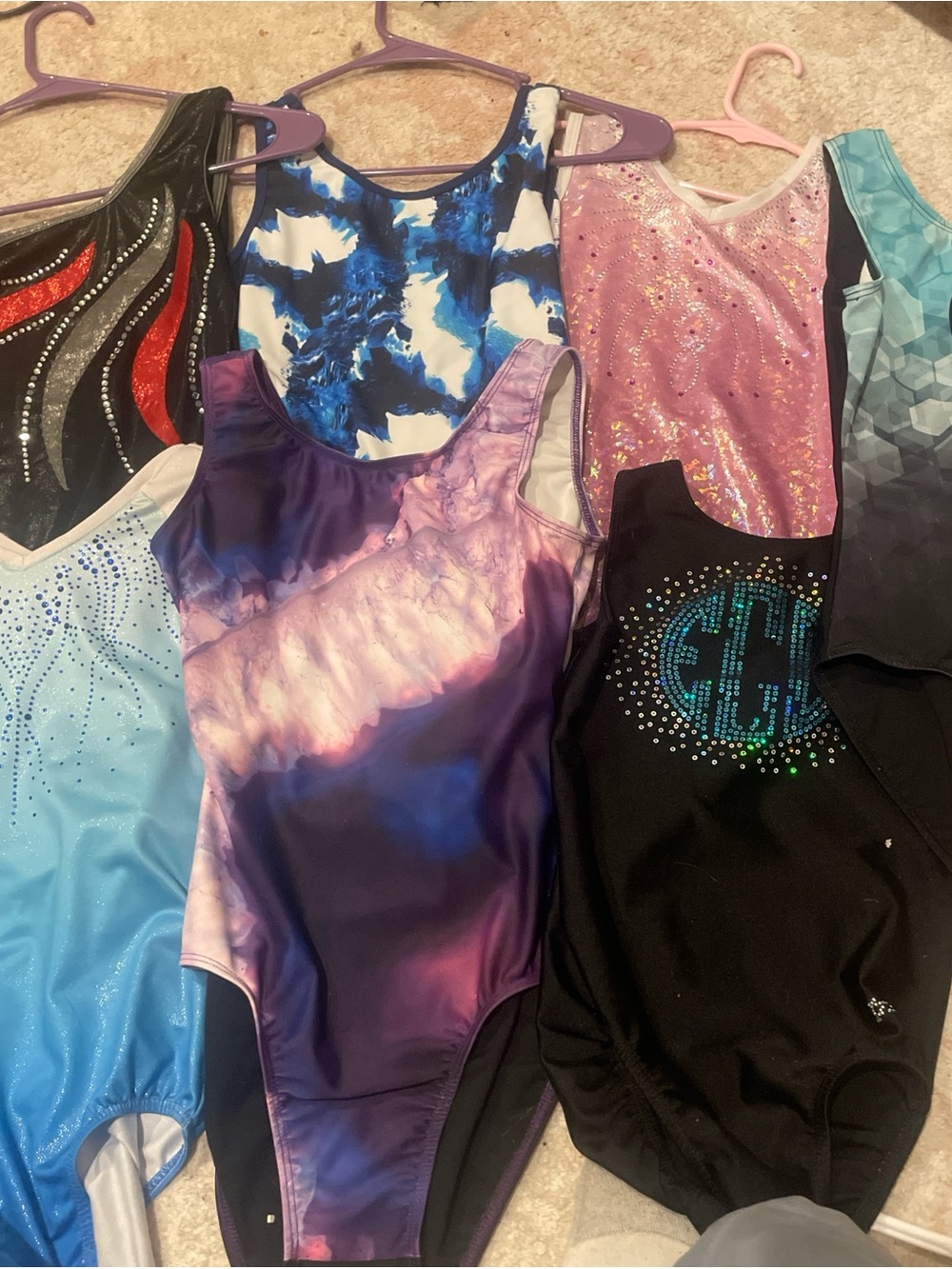 Girls Purple Ombre Gymnastics Leotard - Kids One Piece